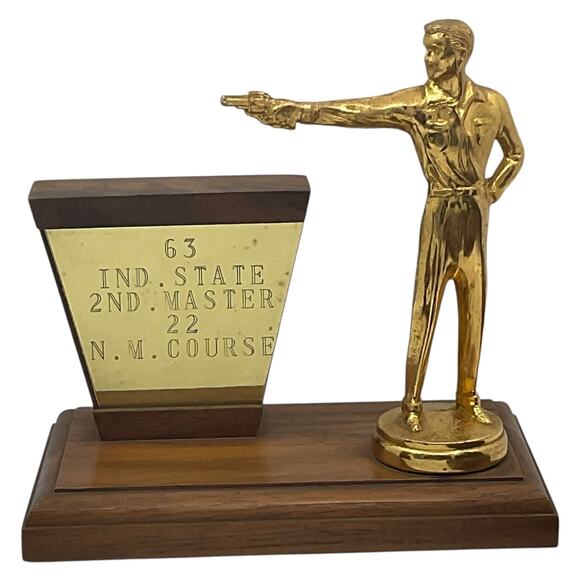 Vintage Indiana State Indoor Shooting Trophies 1962 1963 1964 Lot of 3 - Picture 4 of 11